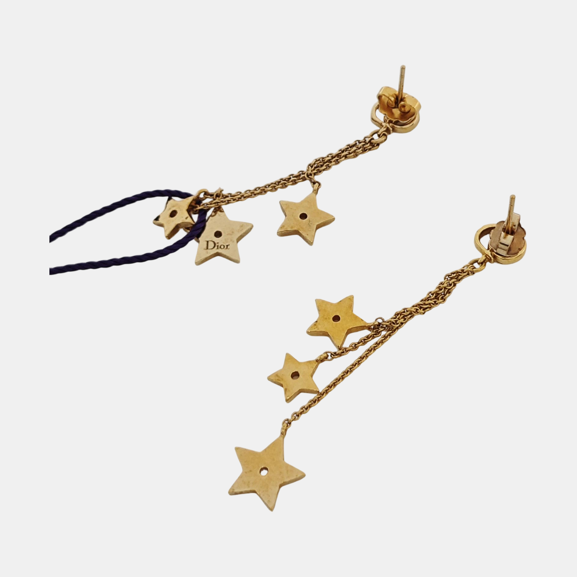 Dior Star Metal Gold Stud Earrings