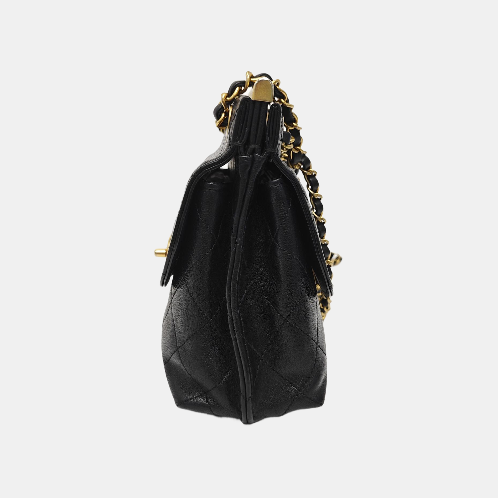 Quilted Calfskin Shoulder Bag Black