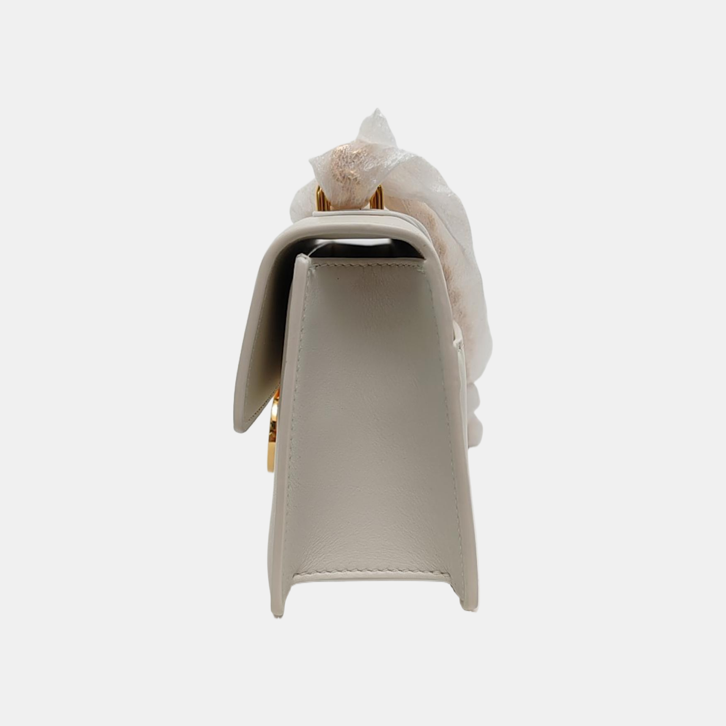 30 Montaigne East-West Small Calfskin White