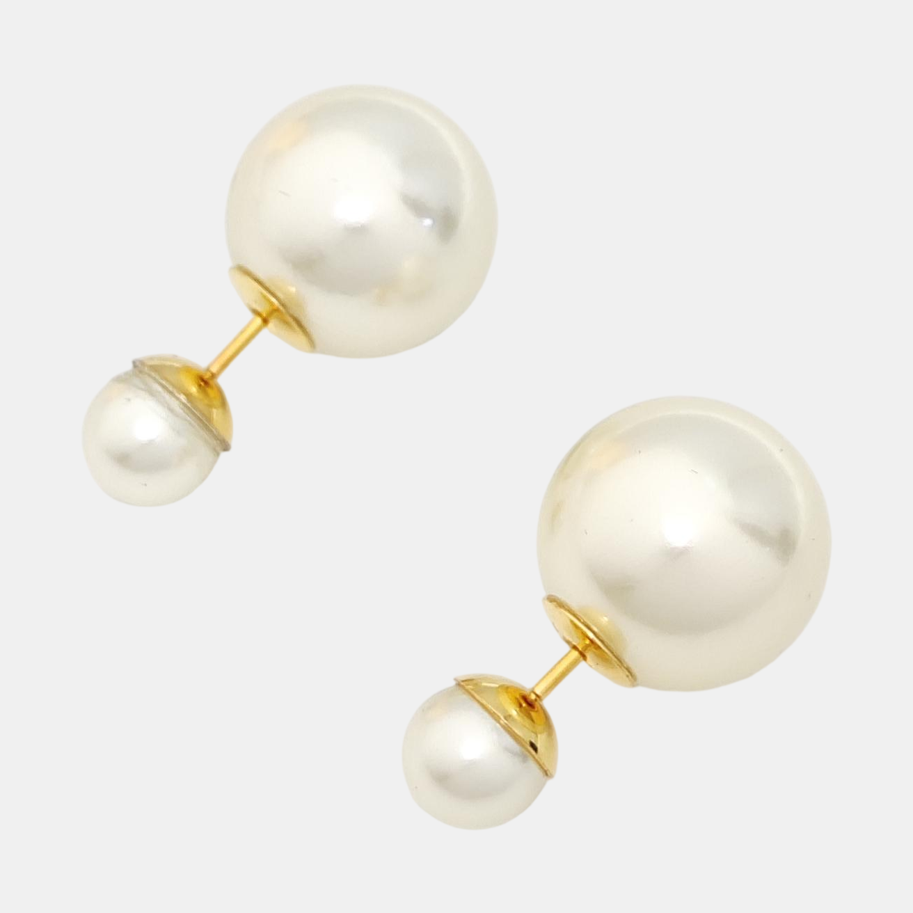 Dior Tribales Metal White Stud Earrings