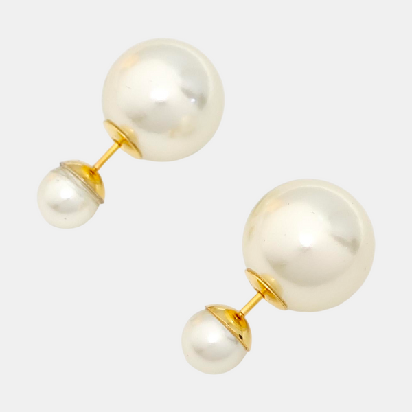 Dior Tribales Metal White Stud Earrings