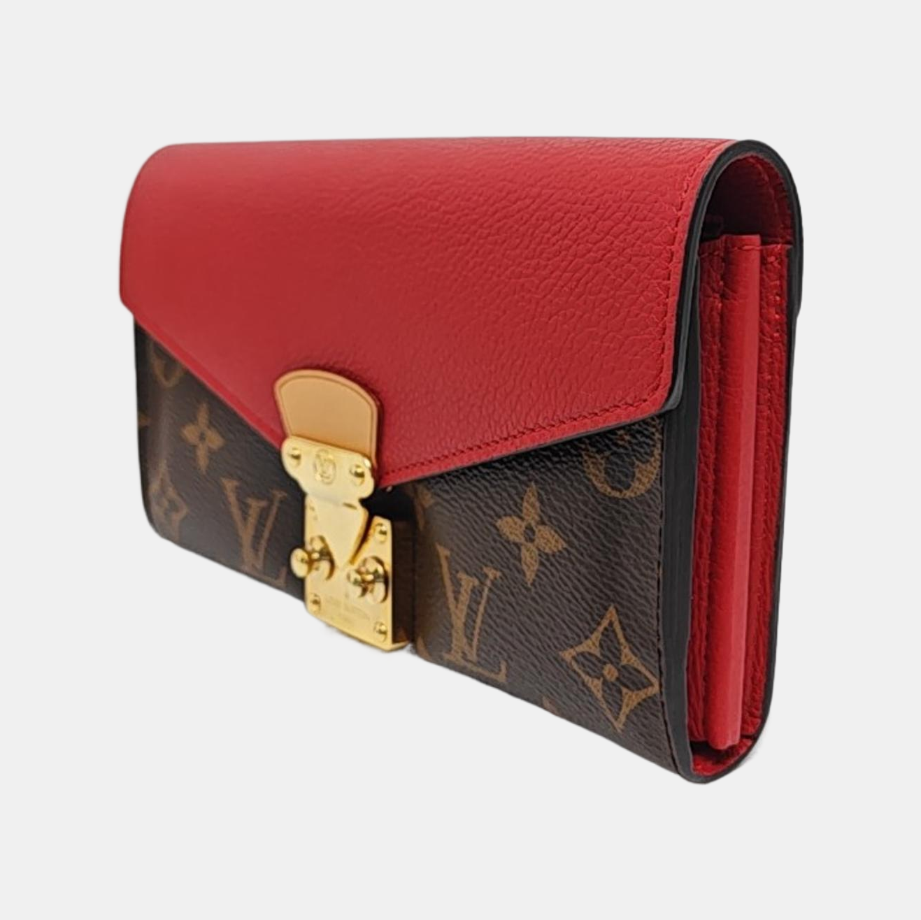 Authenticated pre-owned  PALLAS Monogram Calfskin Red Wallet - Wallet at Looply