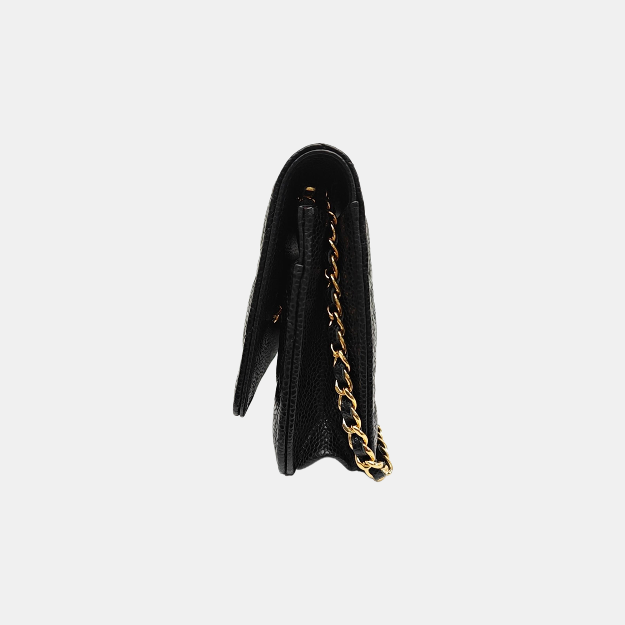 WOC Quilted Grained Calfskin Black