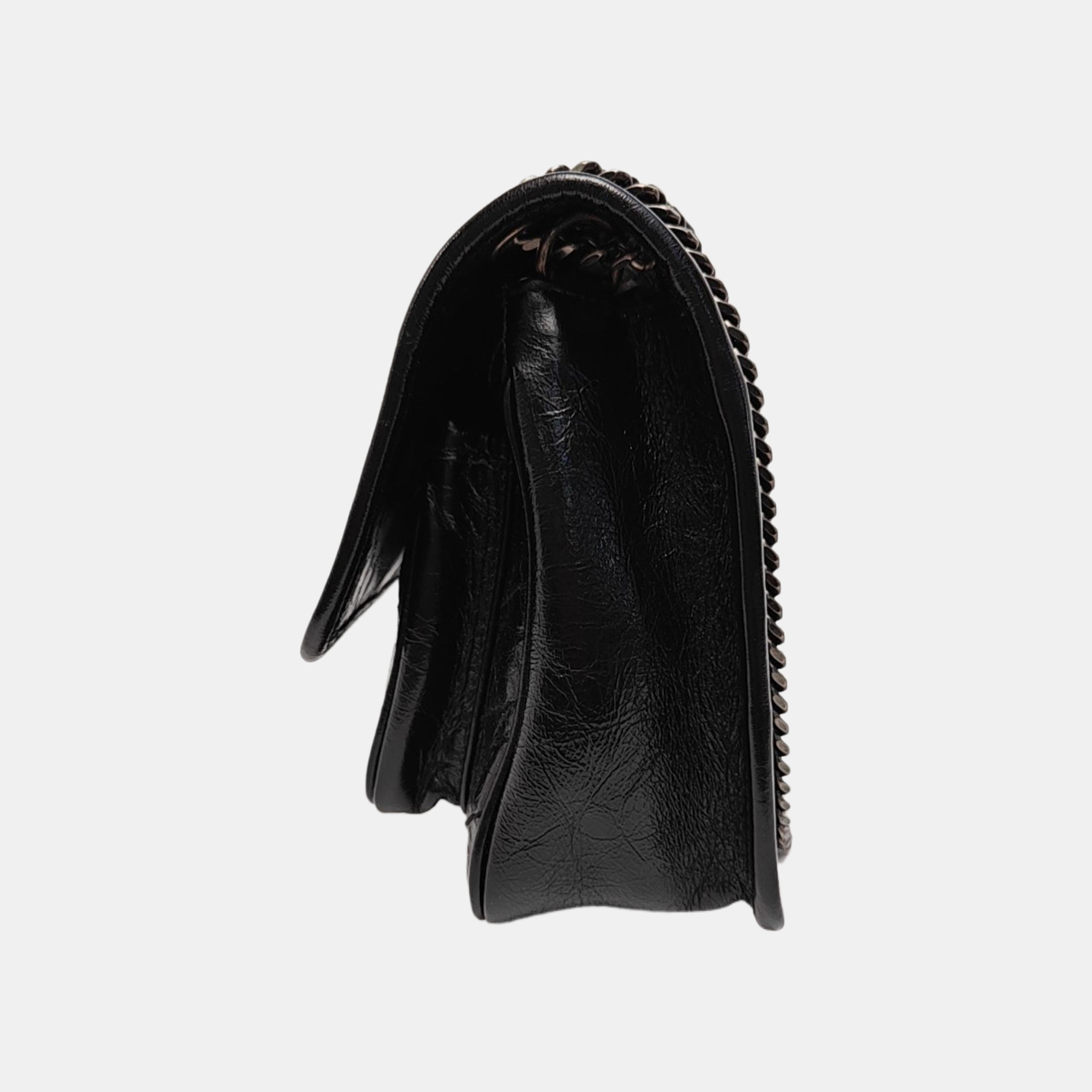 NIKI Small Chevron Calfskin Black