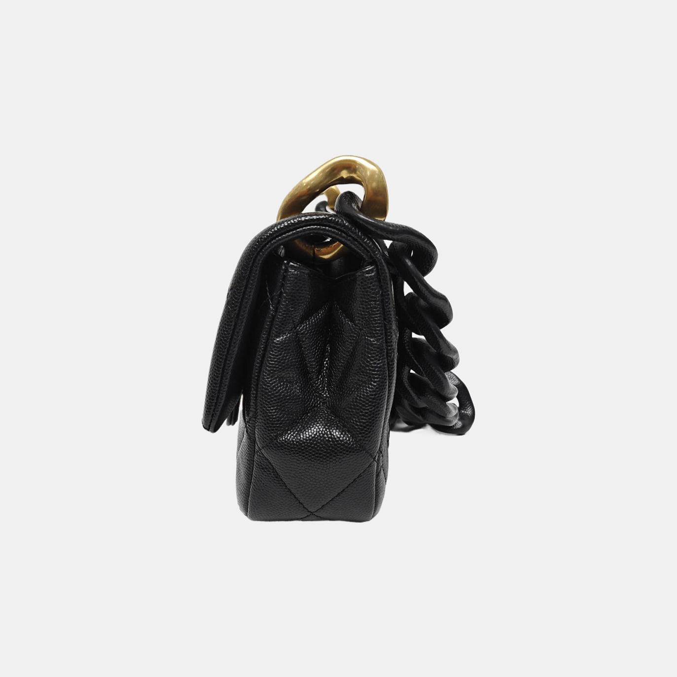 Quilted Grained Calfskin Medium Black