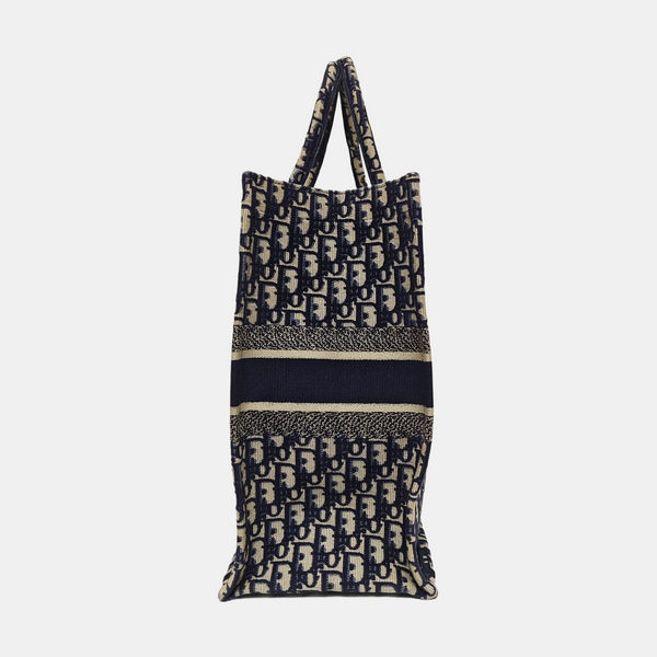 Book Tote Large Oblique Canvas Beige