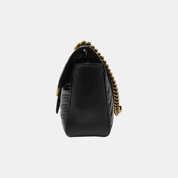 GG Marmont Medium Quilted Calfskin Black