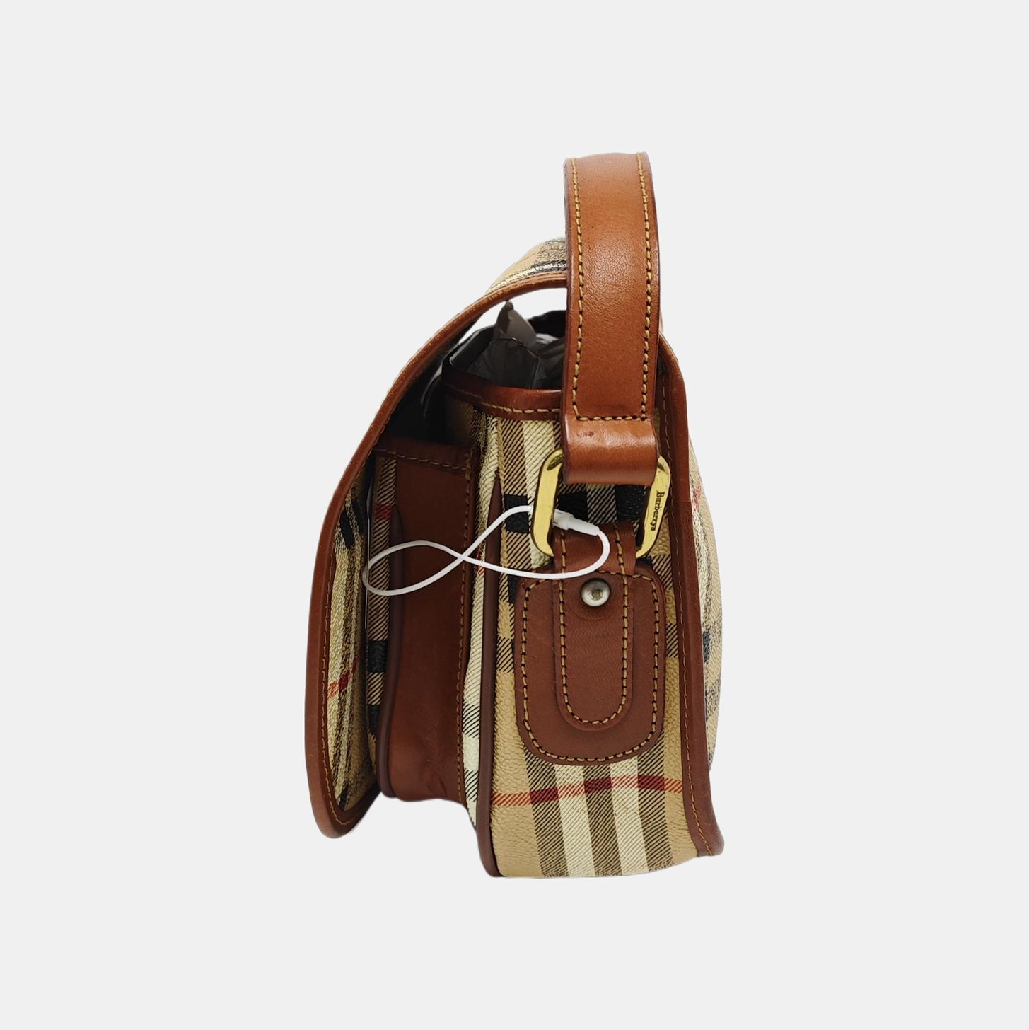 Coated Canvas Shoulder Bag Beige