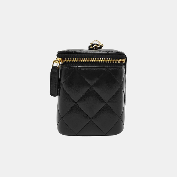 VANITY CASE Small Quilted Lambskin Black