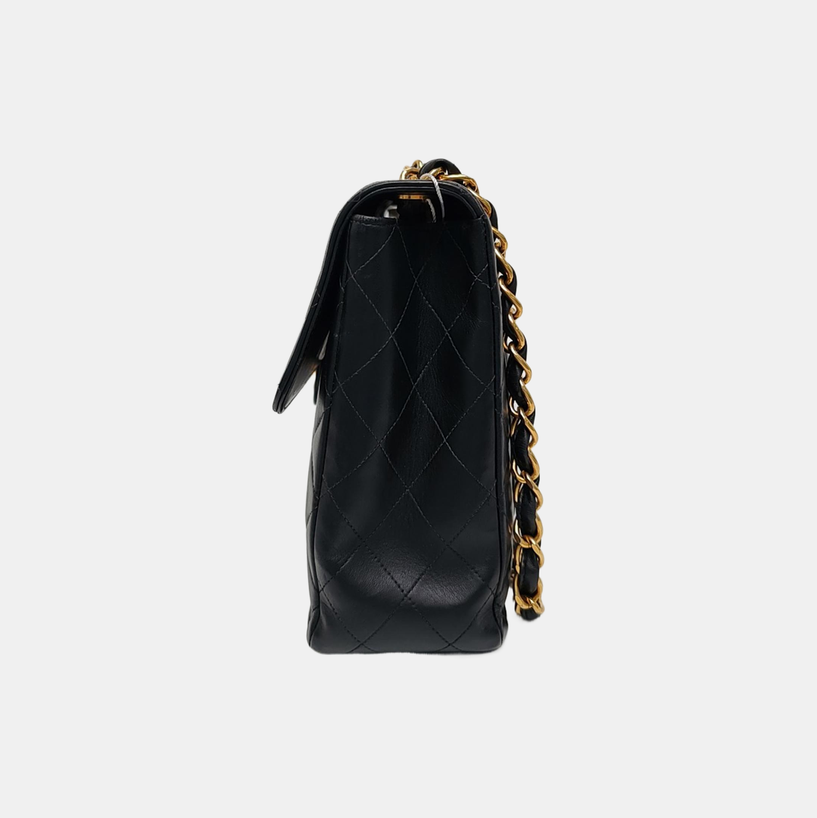 Large Quilted Lambskin Black