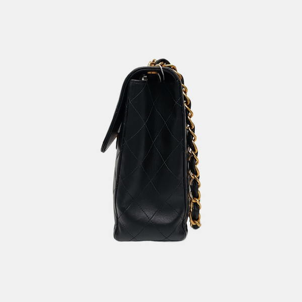 Large Quilted Lambskin Black