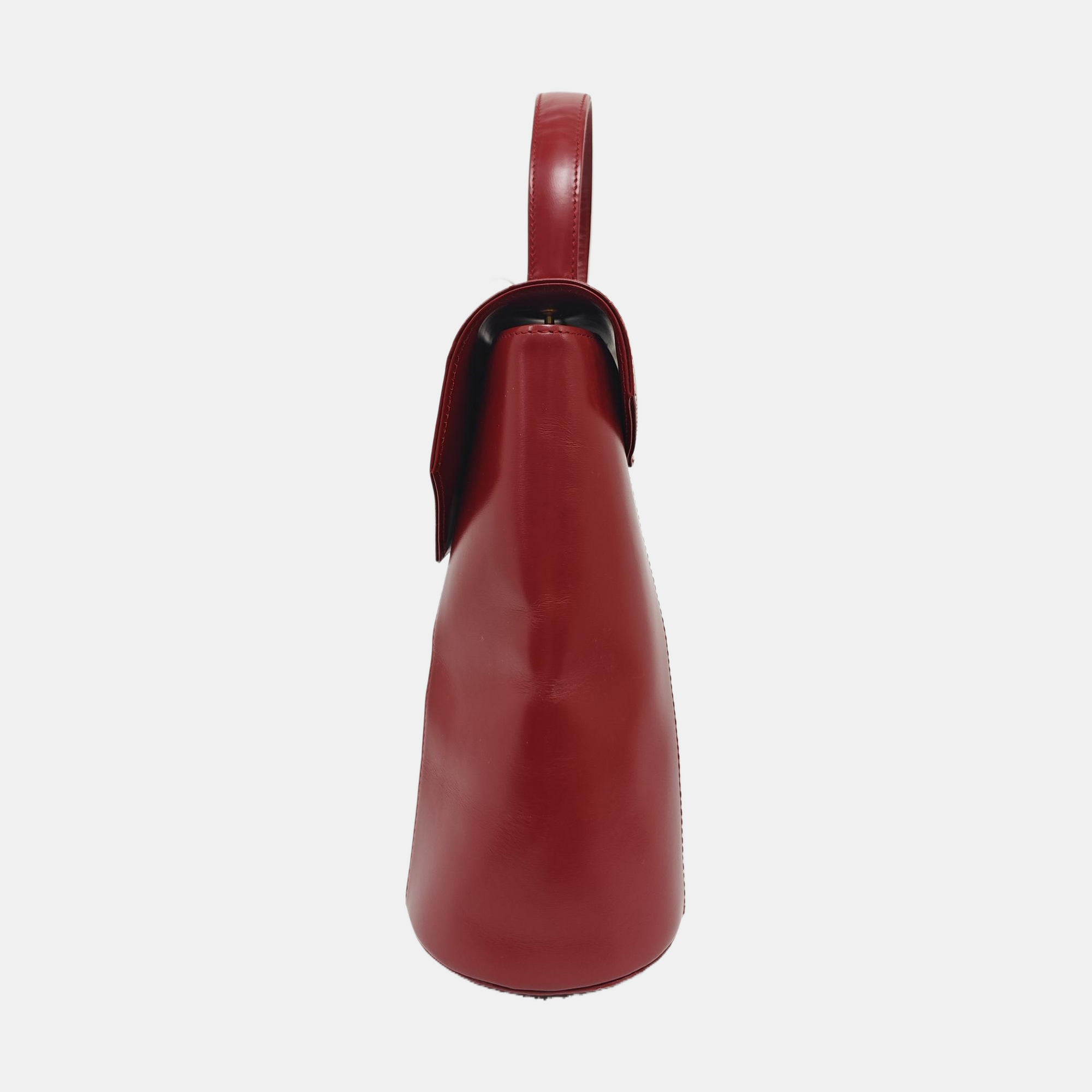 Calfskin Top Handle Bag Red
