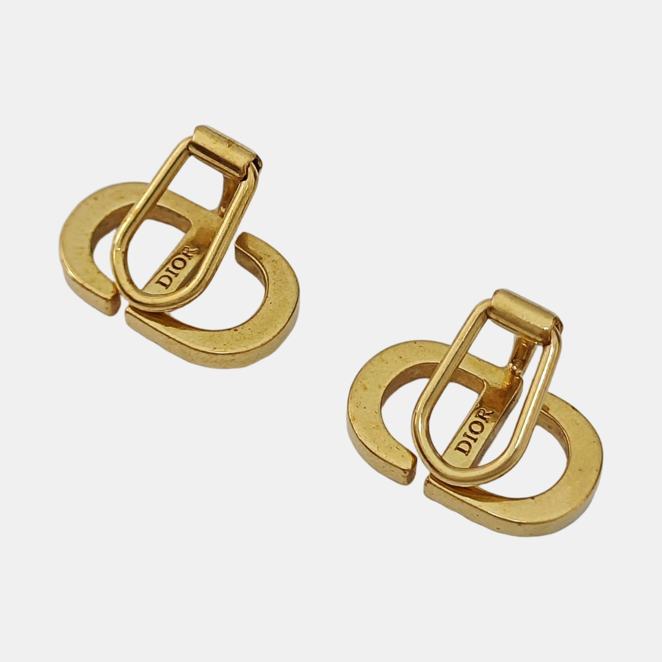 Petit CD Metal Gold Clip On Earrings