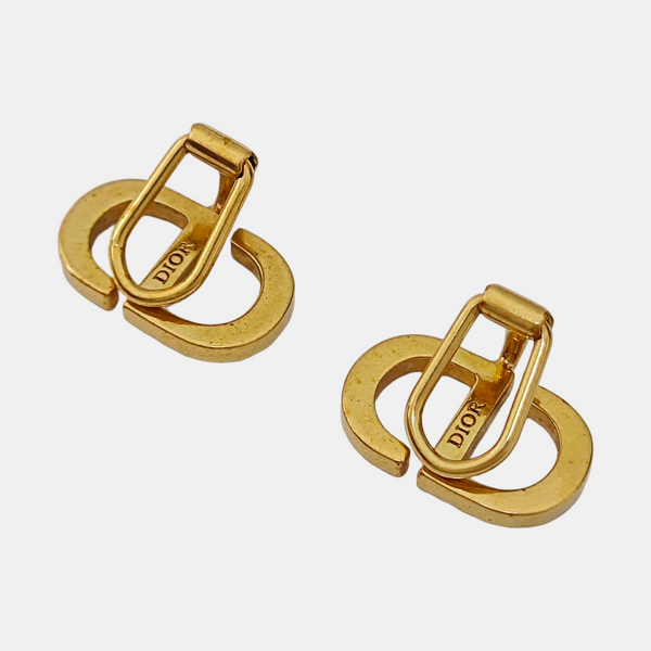 Petit CD Metal Gold Clip On Earrings