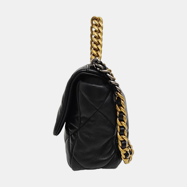 CHANEL 19 Small Quilted Lambskin Black