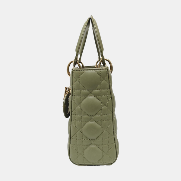 Lady Dior Small Cannage Lambskin Green