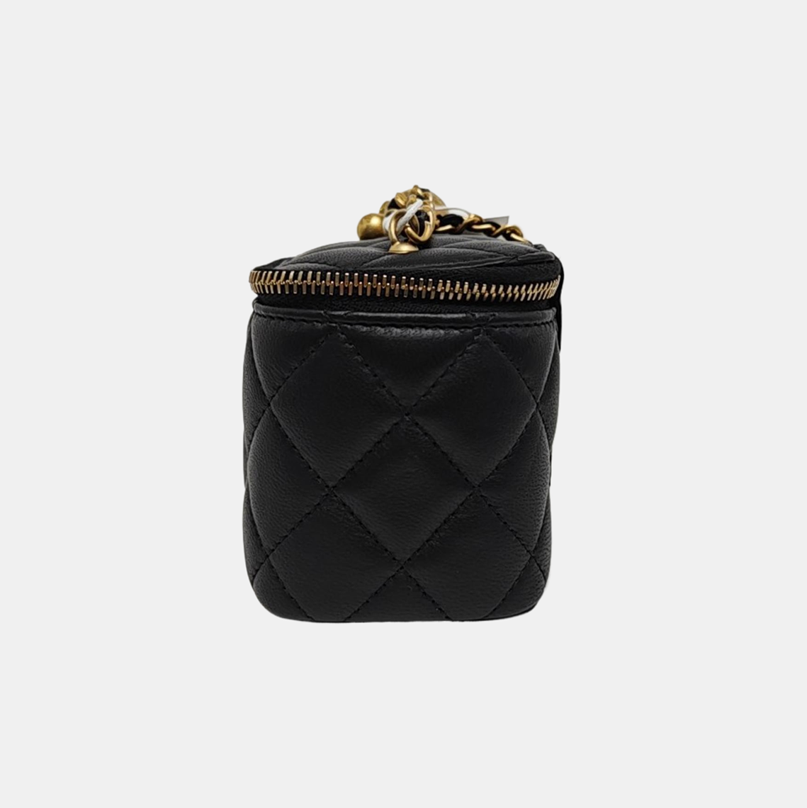 VANITY CASE Mini Quilted Lambskin Black