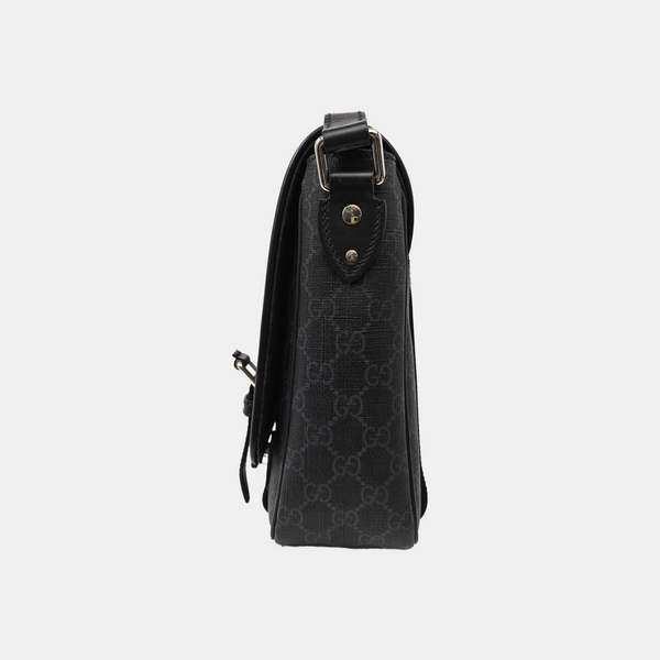 Monogram Coated Canvas Shoulder Bag Black