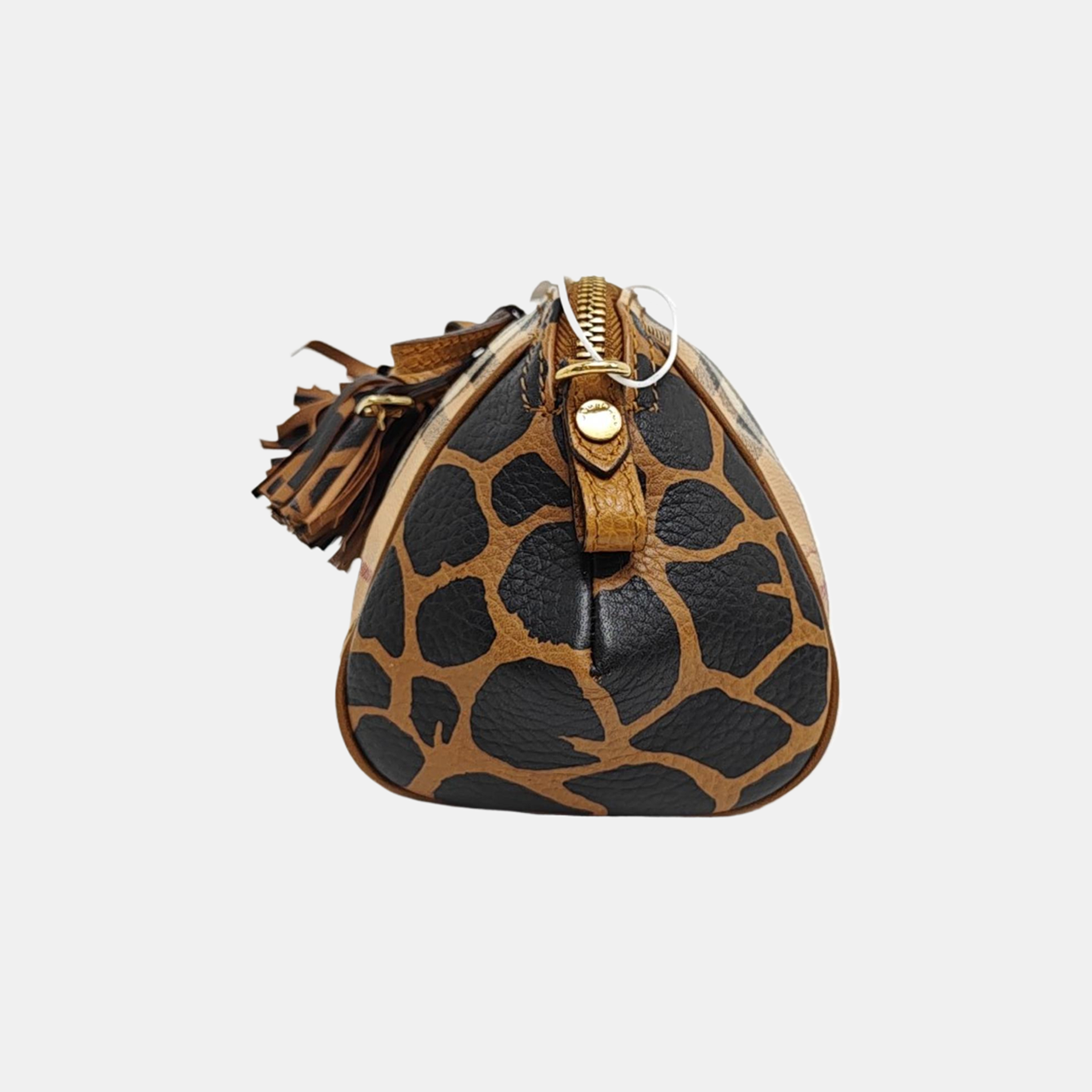 Coated Canvas Shoulder Bag Brown