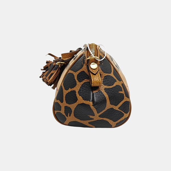 Coated Canvas Shoulder Bag Brown