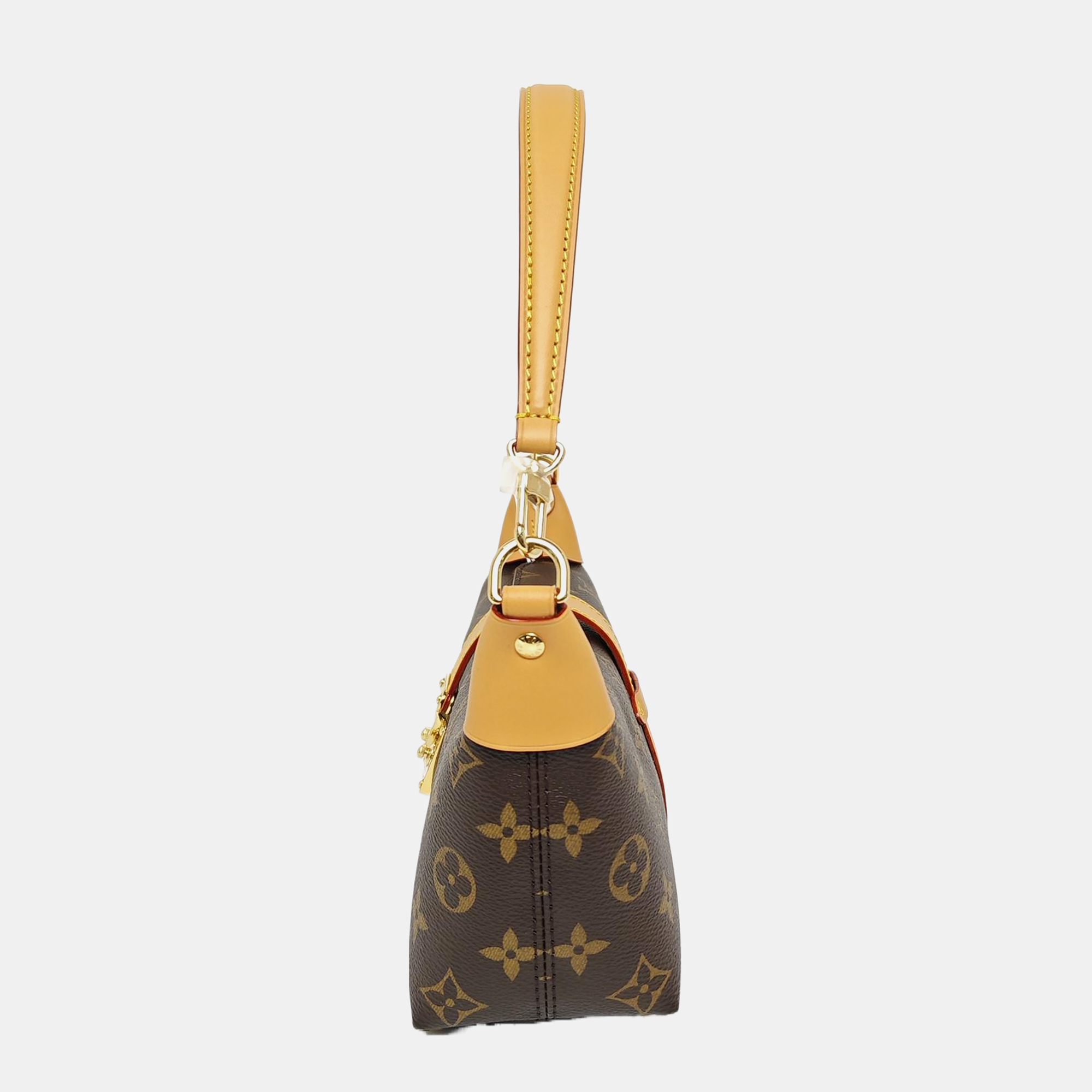 Pochette Mia Monogram Coated Canvas Brown