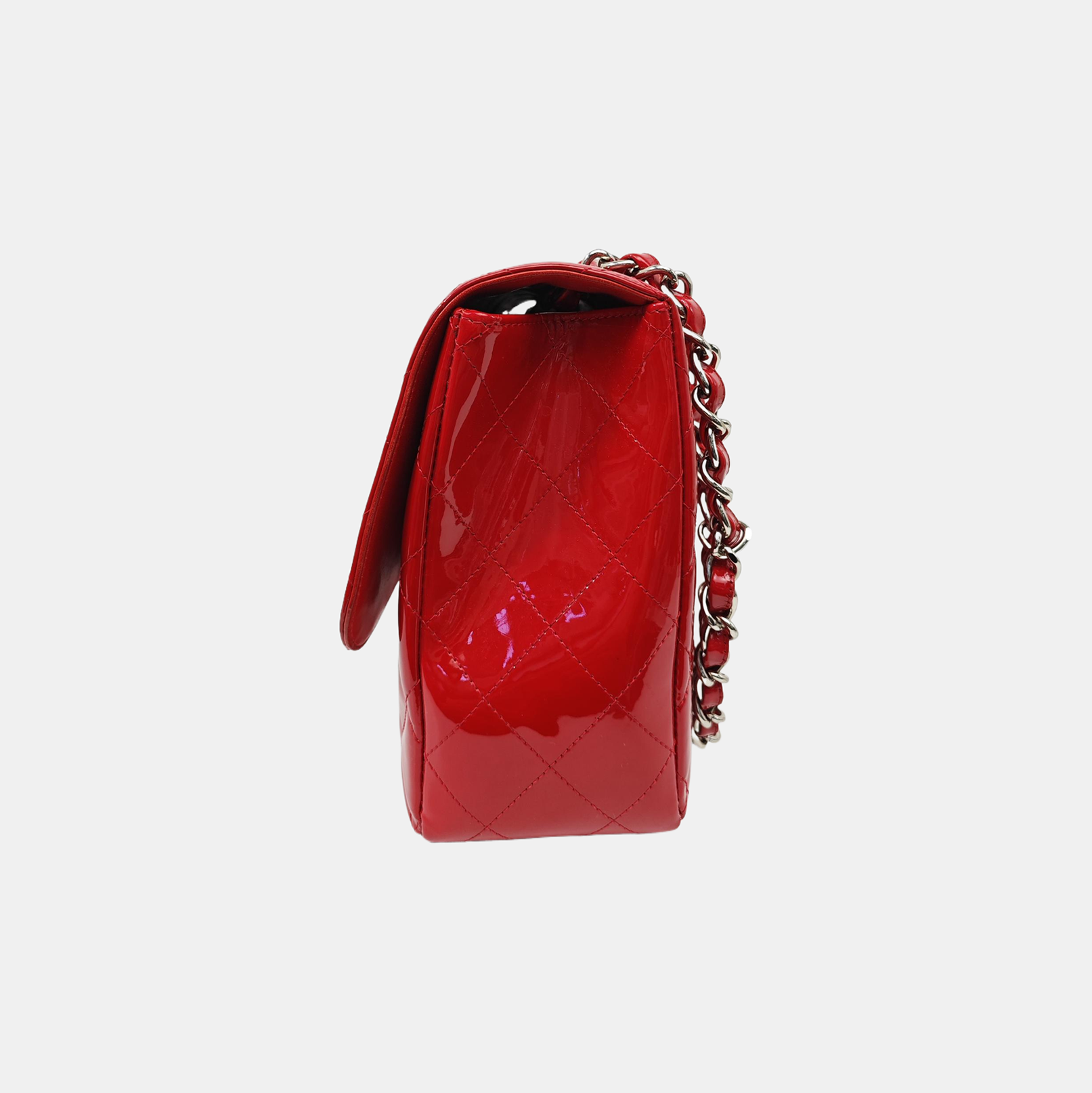 CLASSIC FLAP Jumbo Quilted Patent Leather Red