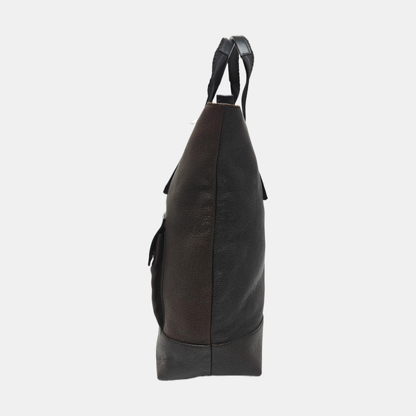 Calfskin Top Handle Bag Brown