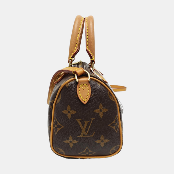 SPEEDY Nano Monogram Coated Canvas Brown
