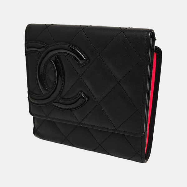 CAMBON Quilted Calfskin Black Wallet