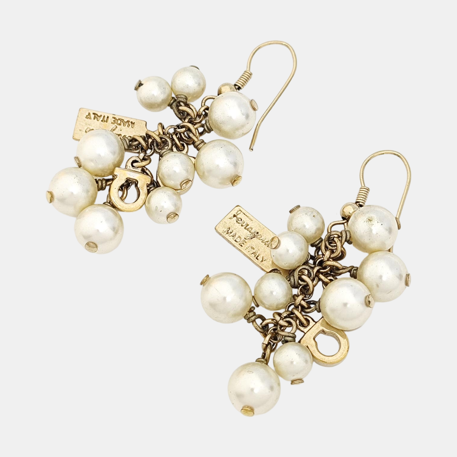 Faux Pearl Gold Earrings