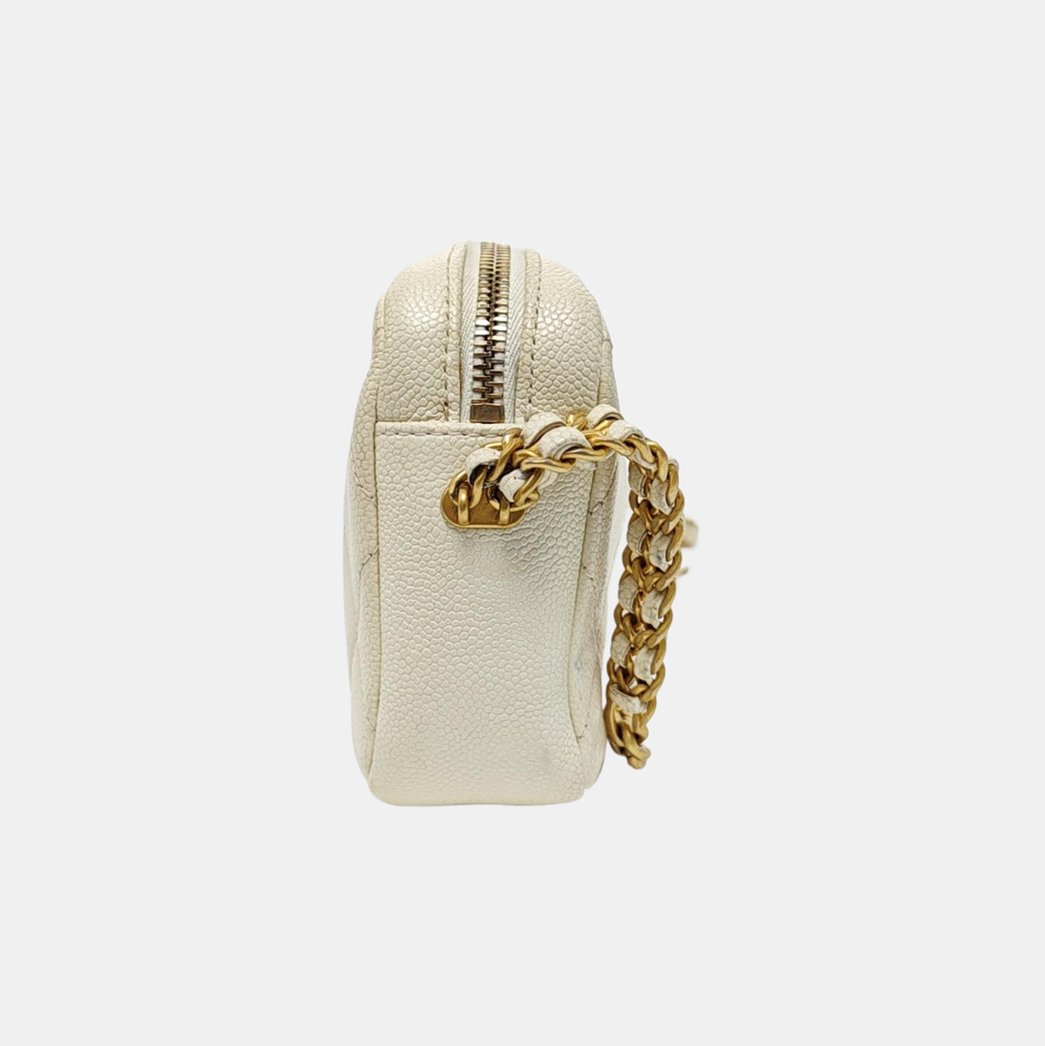 Quilted Grained Calfskin White