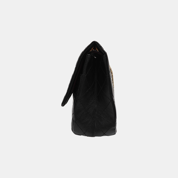 2.55 Maxi Quilted Waxed Cafskin Black