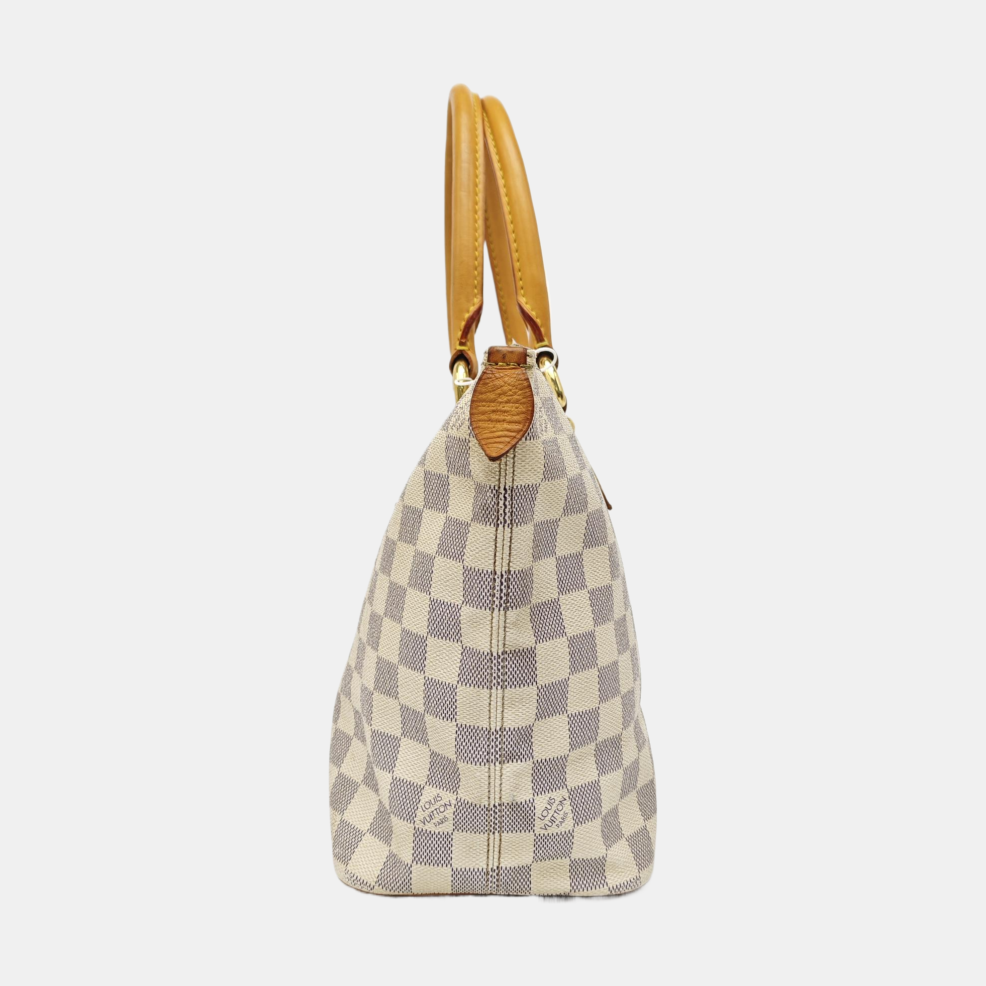 SALEYA PM Damier Azur Coated Canvas White