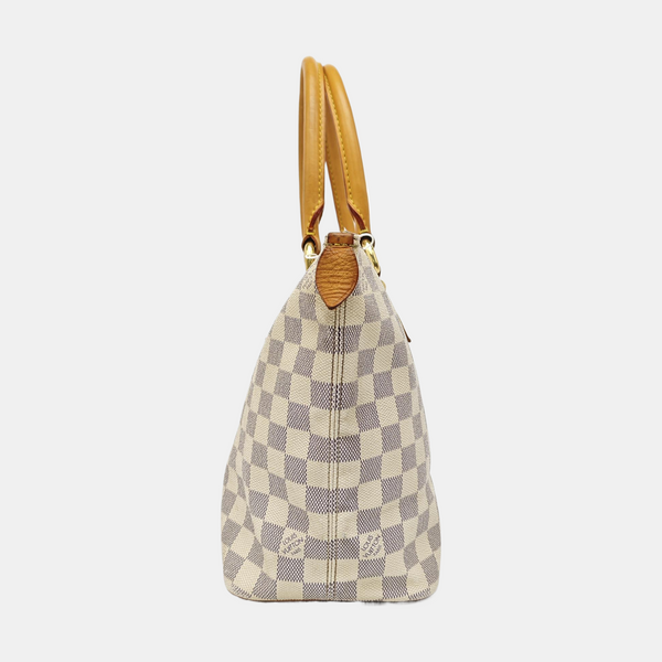 SALEYA PM Damier Azur Coated Canvas White