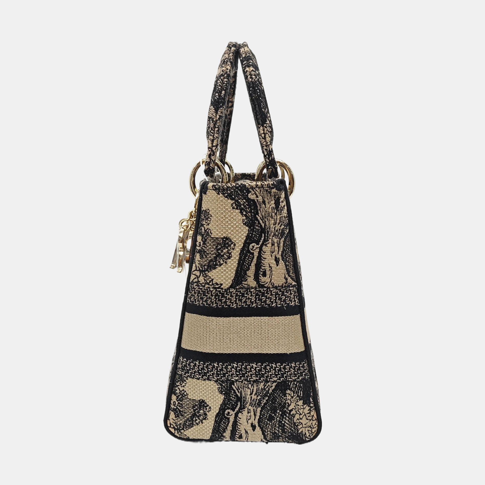 Authenticated pre-owned  Lady D-Lite Medium Canvas Beige - Shoulder Bag at Looply