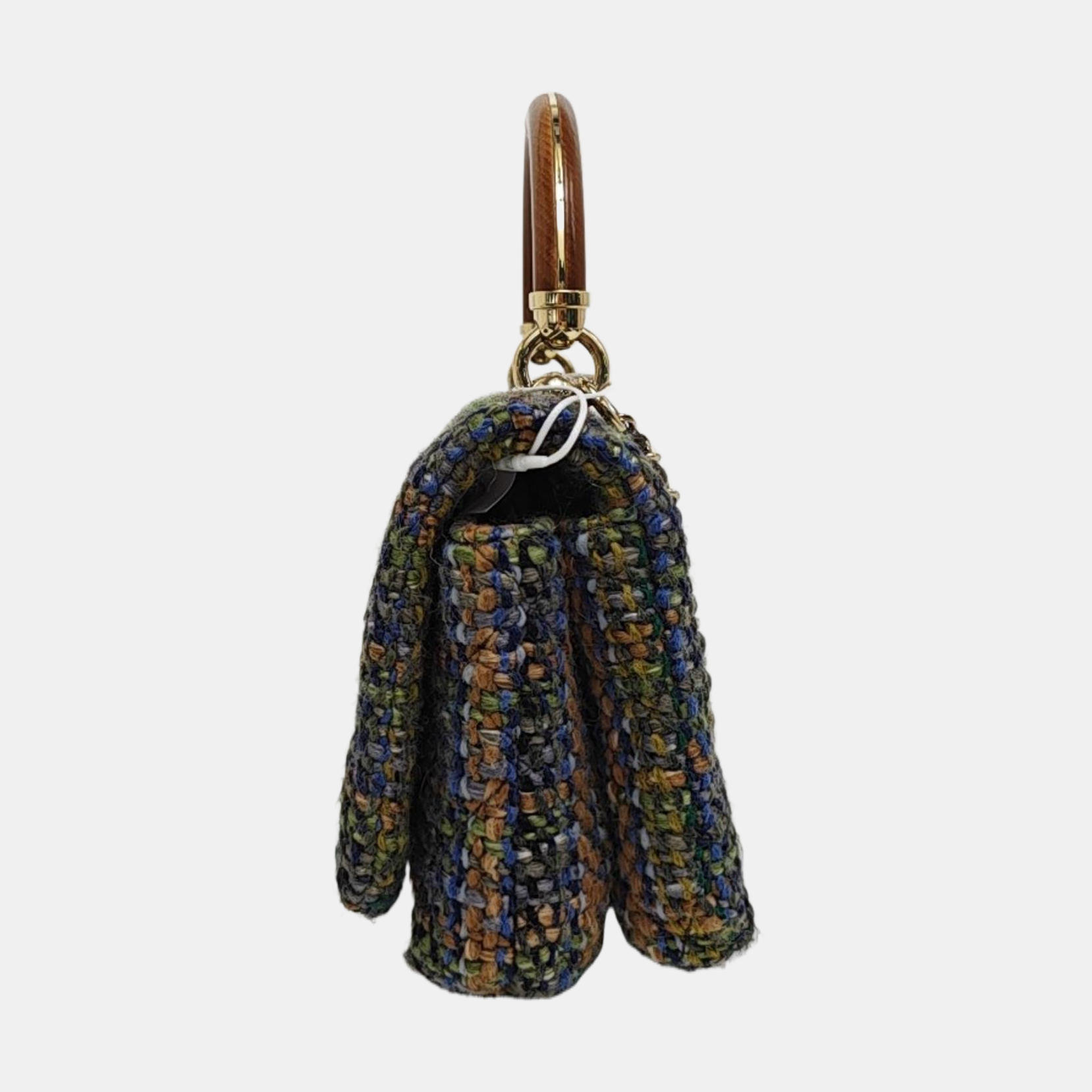 Quilted Wool Shoulder Bag Multicolor
