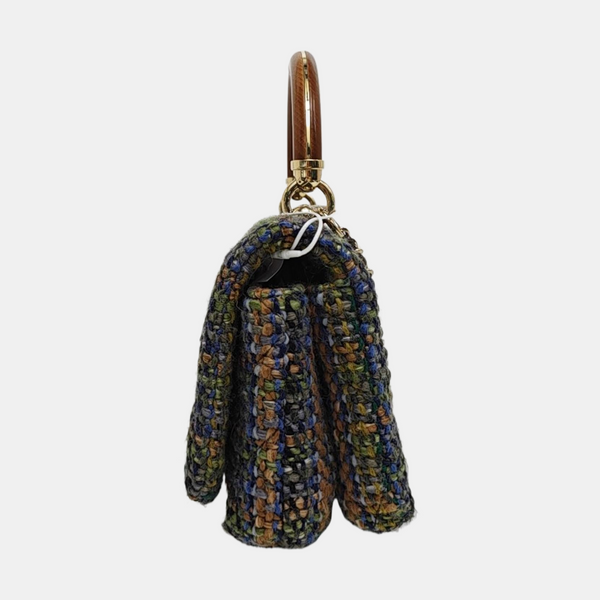 Quilted Wool Shoulder Bag Multicolor