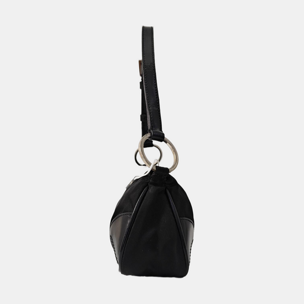 Nylon Top Handle Bag Black