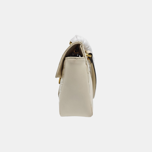 GG Marmont Medium Quilted Calfskin White