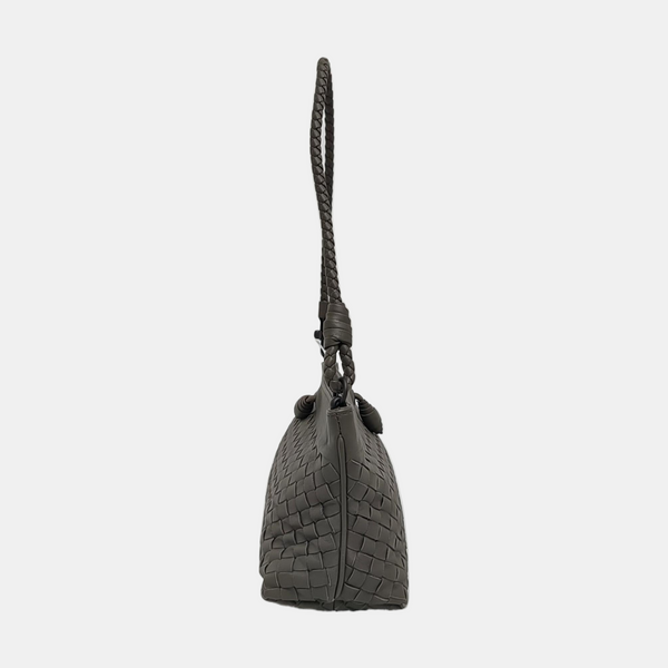 Lambskin Top Handle Bag Gray