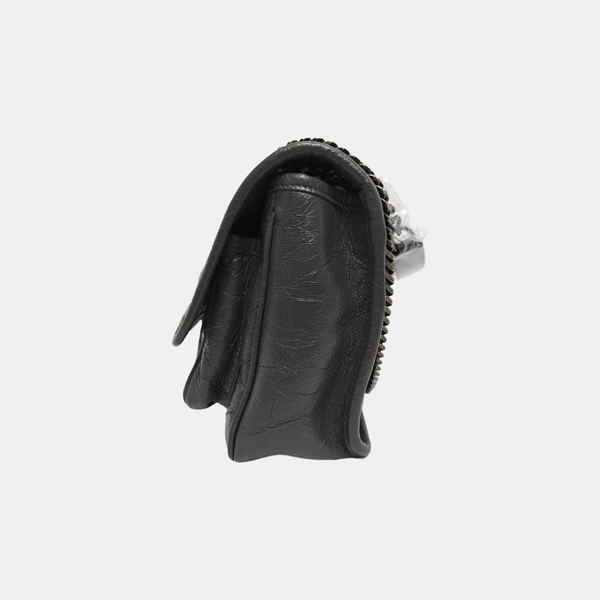 NIKI Small Chevron Calfskin Gray