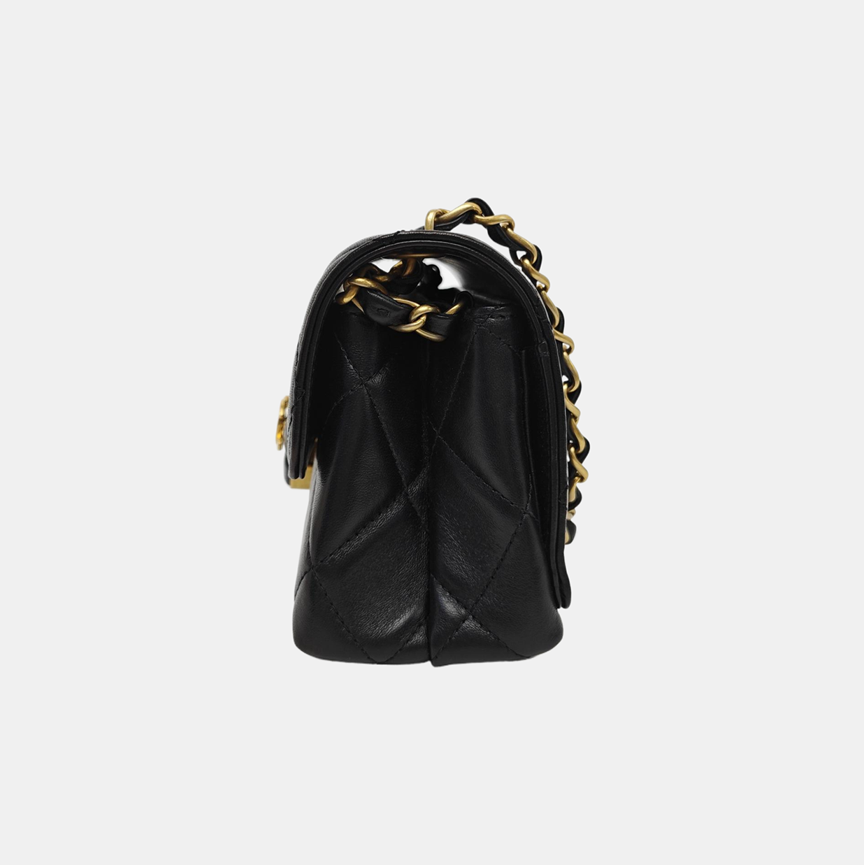 Quilted Lambskin Shoulder Bag Mini Black