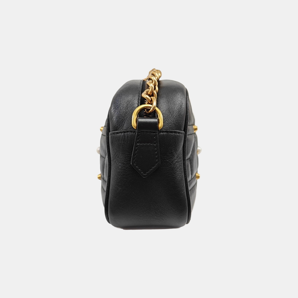 GG Marmont Small Quilted Calfskin Black