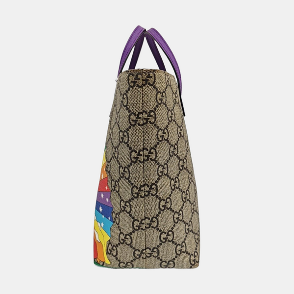 Monogram Coated Canvas Tote Bag Beige