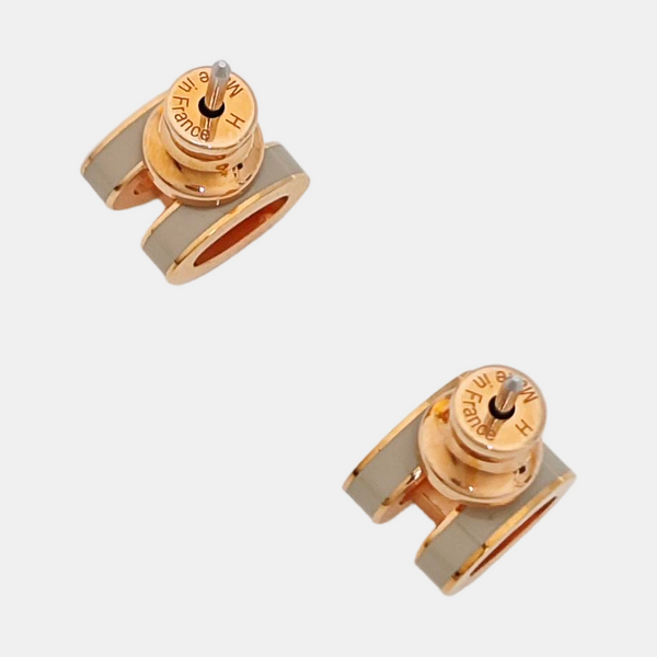 Pop H Metal Rose Gold Stud Earrings