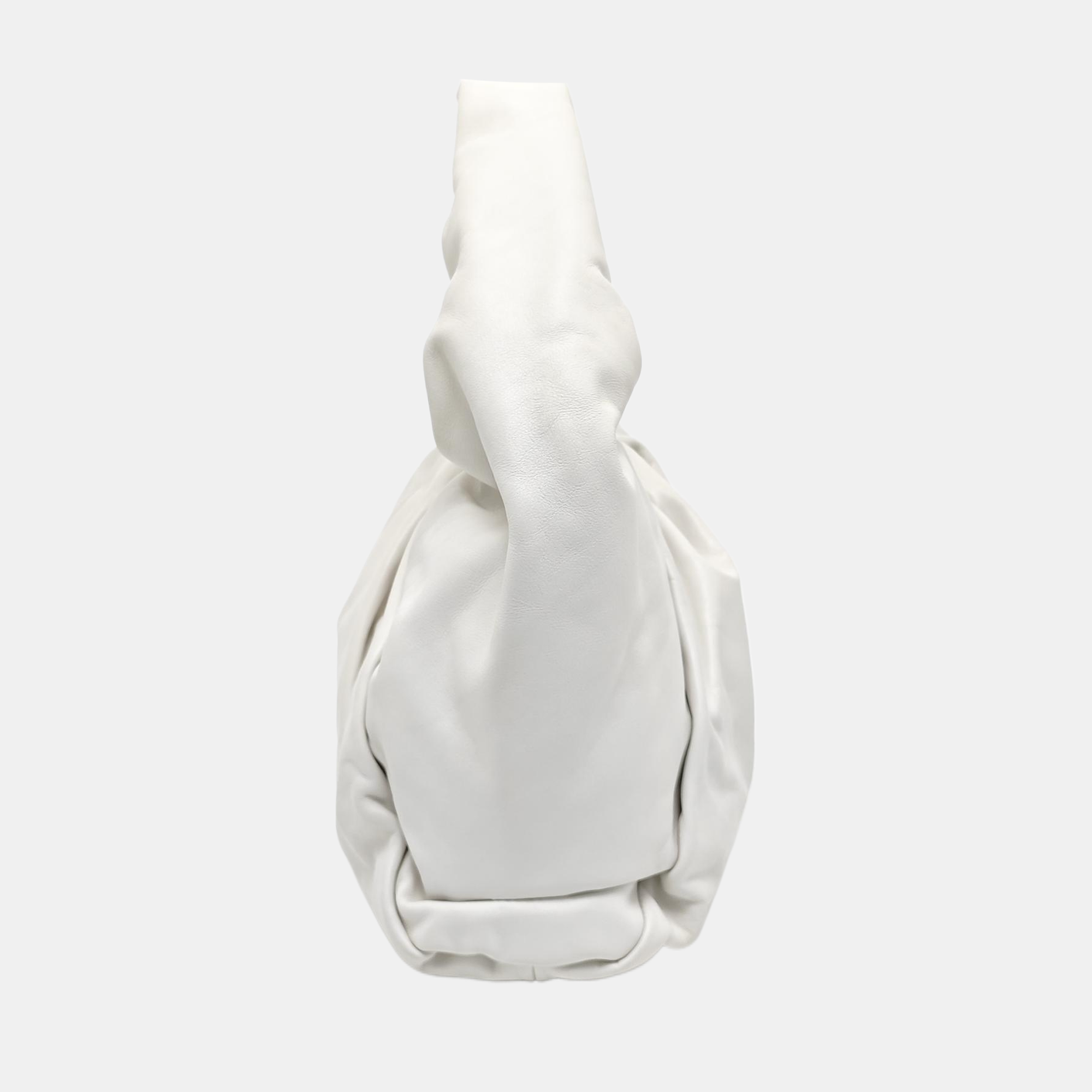 Authenticated pre-owned  The Pouch Calfskin White - Top Handle Bag at Looply