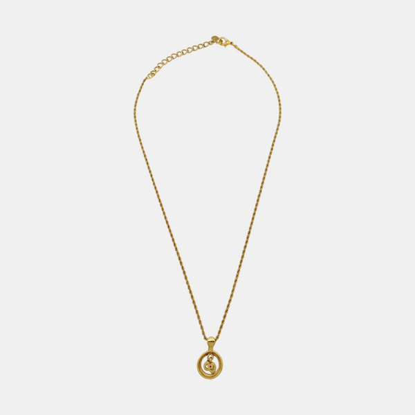 Twist Round Metal Gold Necklace
