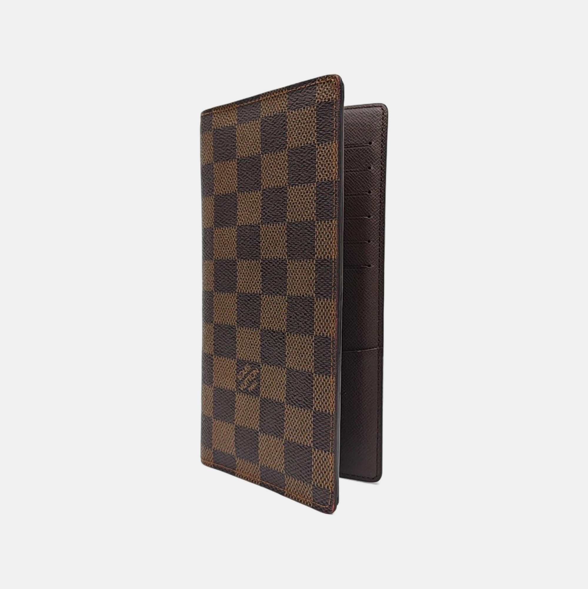 BRAZZA Damier Ebene Coated Canvas Brown Wallet