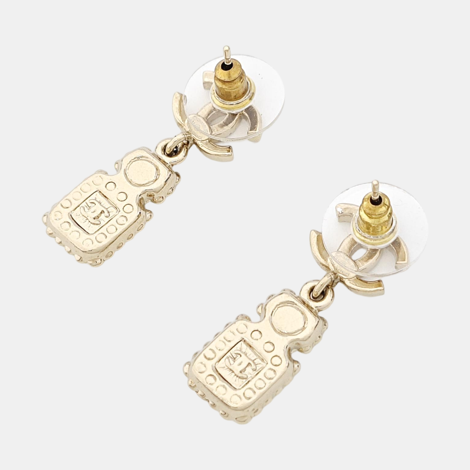 CC Logo Metal Gold Earrings