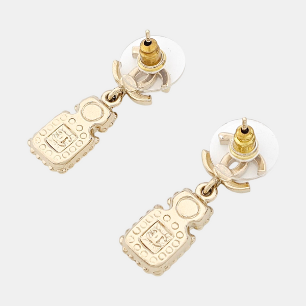 CC Logo Metal Gold Earrings